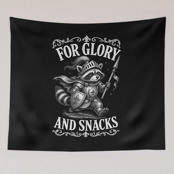 Item preview, For Glory And Snacks Cottagecore Meme Design - Cute Raccoon Knight designed and sold by Lichtisign.