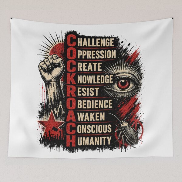 Item preview, Cockroach Janata Party Satirical Streetwear Poster designed and sold by ArtsyExplorer.