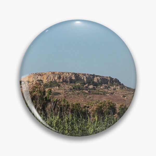 Item preview, Flat-Topped Mesa Over Green Fields and Shrubs Under Clear Blue Summer Sky designed and sold by Nmallia.