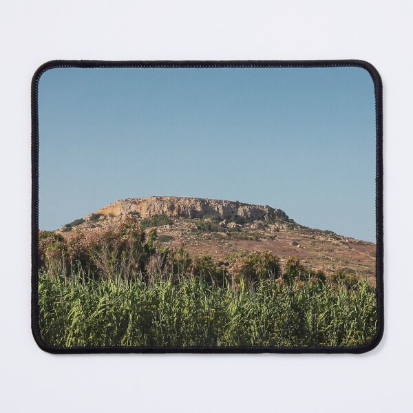 Item preview, Flat-Topped Mesa Over Green Fields and Shrubs Under Clear Blue Summer Sky designed and sold by Nmallia.