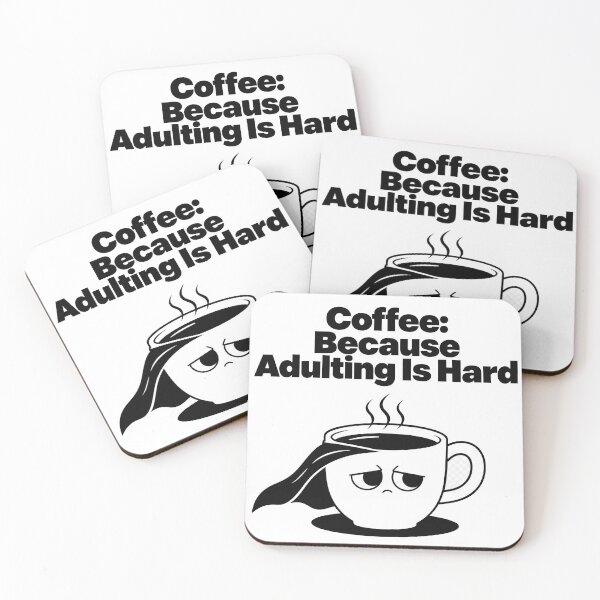 Item preview, Coffee Because Adulting Is Hard Funny Coffee Lover T-Shirt designed and sold by KP Creative Co.