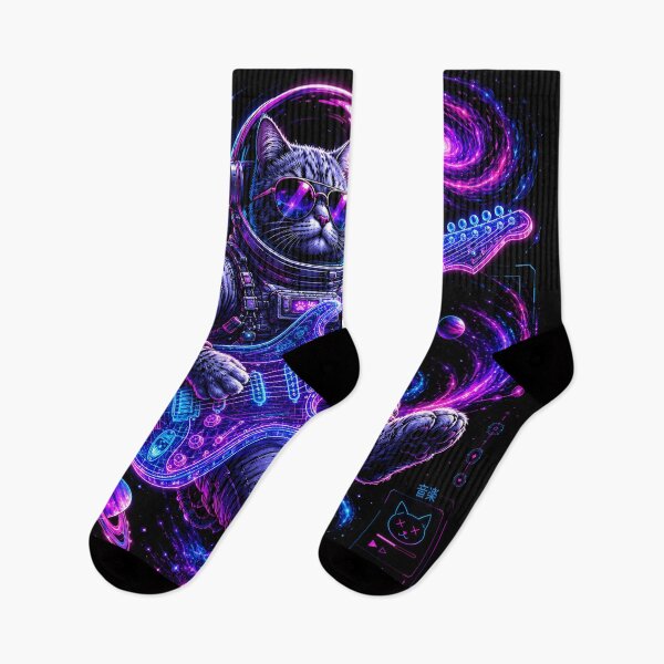 Item preview, Neon Space Guitarist Astronaut Galaxy Art designed and sold by Luna-Flow.