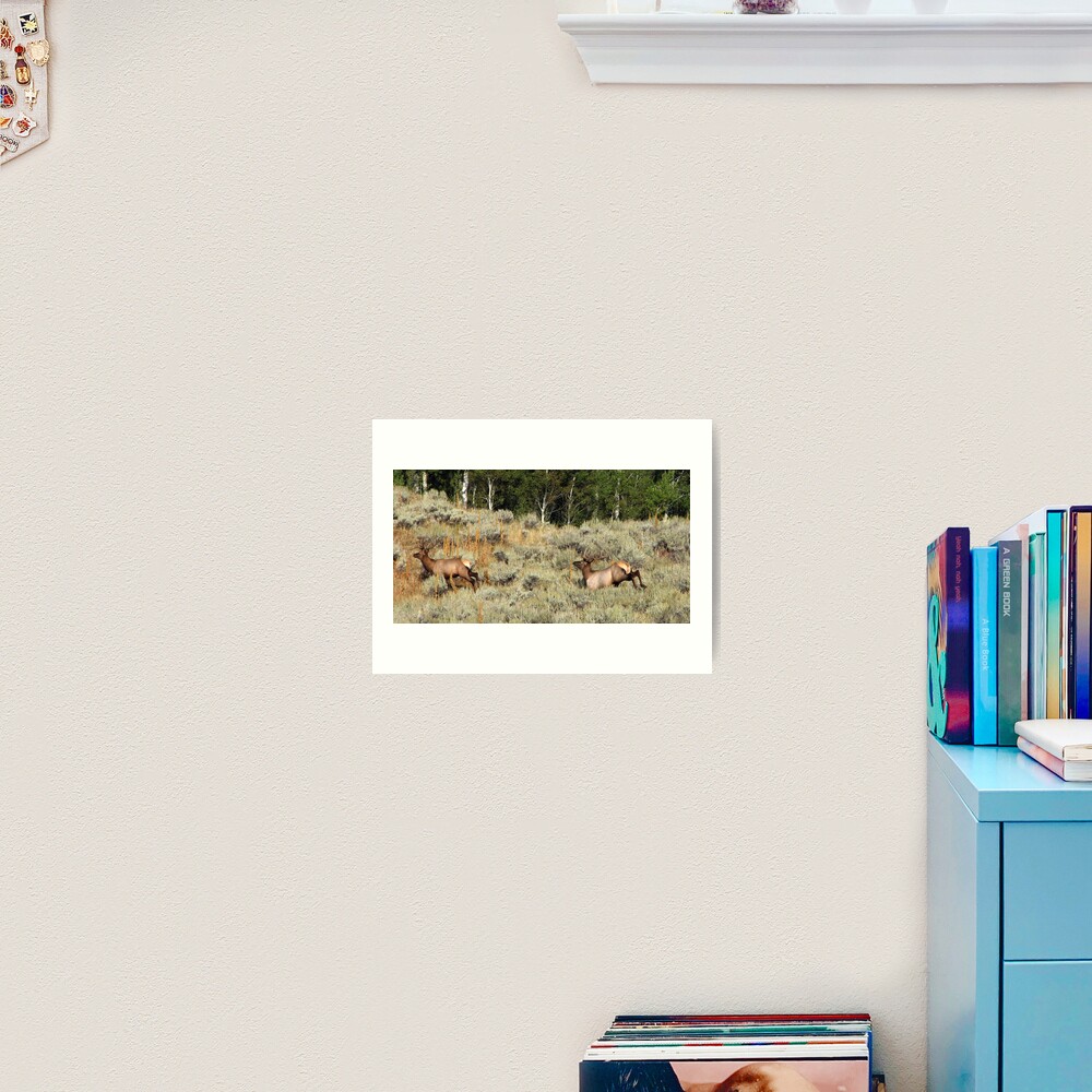 Bounding Elk Art Print