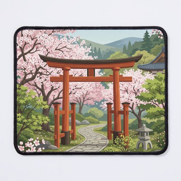 Item preview, Torii Path Through Sakura Garden designed and sold by Prachodayat Artworks.