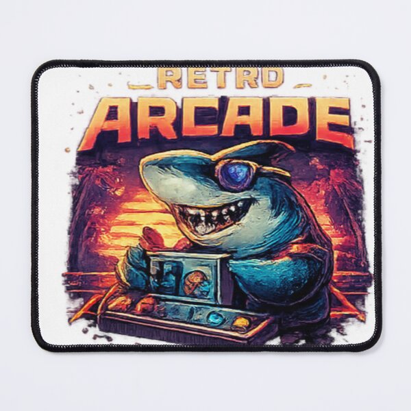 Item preview, Retro Arcade Shark Gamer Oil Painting designed and sold by GUINewAlex.