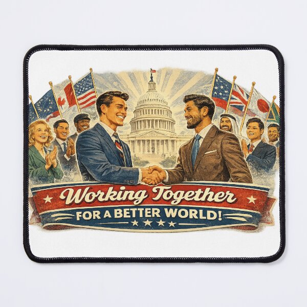 Item preview, Working Together for a Better World – American Unity & Global Partnership designed and sold by Hookesmode.