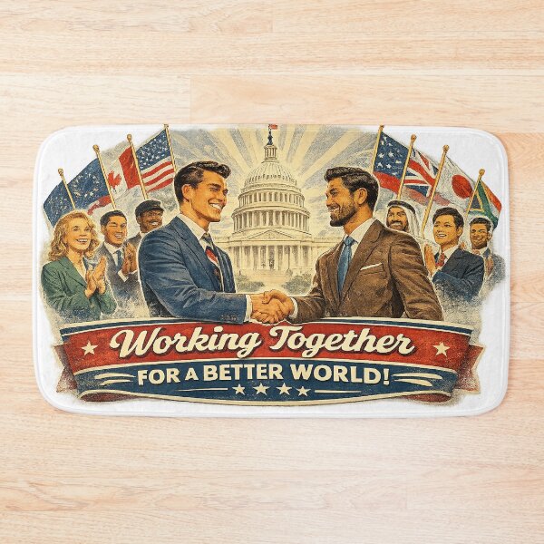 Item preview, Working Together for a Better World – American Unity & Global Partnership designed and sold by Hookesmode.