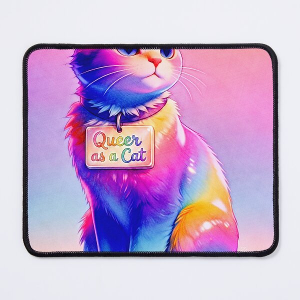 Item preview, Queer as a Cat - Cute Rainbow Pride Kitten designed and sold by Hen-C-Art.