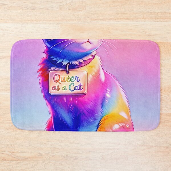 Item preview, Queer as a Cat - Cute Rainbow Pride Kitten designed and sold by Hen-C-Art.