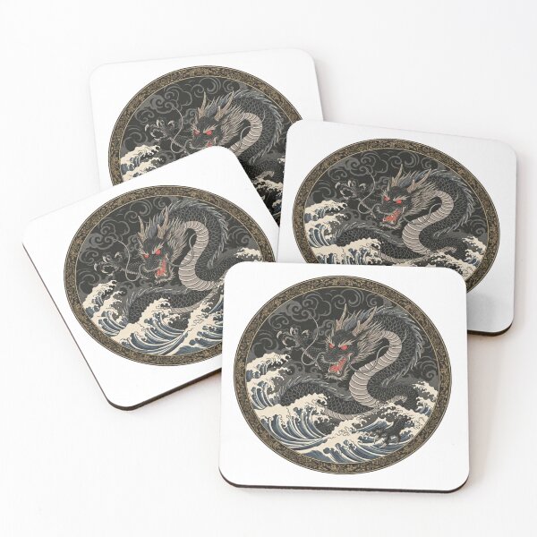 Item preview, #5 Kokuryu | Black Wave Dragon designed and sold by FUJIYAMA-JAPAN-WORKS.