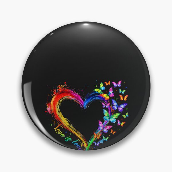 Item preview, Rainbow Love is Love LGBT Gay Lesbian Pride Butterfly Heart designed and sold by CriseldaBruning.