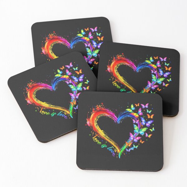 Item preview, Rainbow Love is Love LGBT Gay Lesbian Pride Butterfly Heart designed and sold by CriseldaBruning.