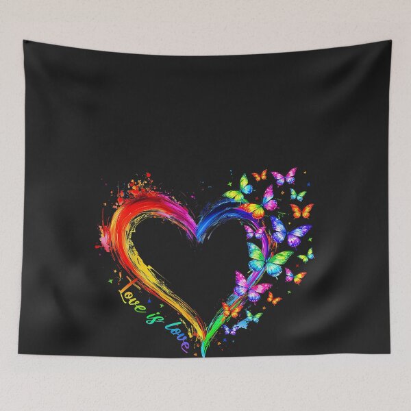Item preview, Rainbow Love is Love LGBT Gay Lesbian Pride Butterfly Heart designed and sold by CriseldaBruning.