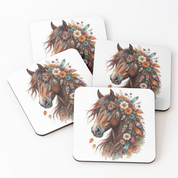 Item preview, Floral Wild Horse Country Horse Boho Watercolor designed and sold by CF_VintageDesign.