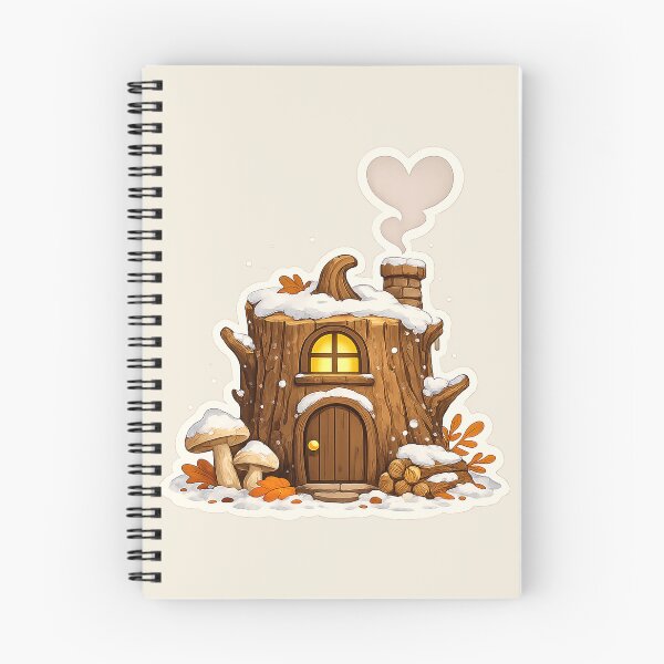 Item preview, Snowy Tree Stump House | Cozy Winter Cottagecore Forest Sticker designed and sold by Iras-Art-Corner.