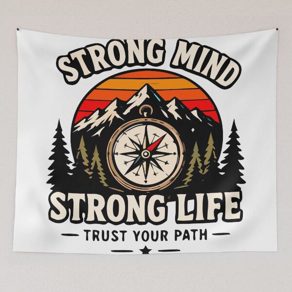 Item preview, Strong Mind Strong Life | Motivational Compass & Personal Growth Design designed and sold by FAFshop.