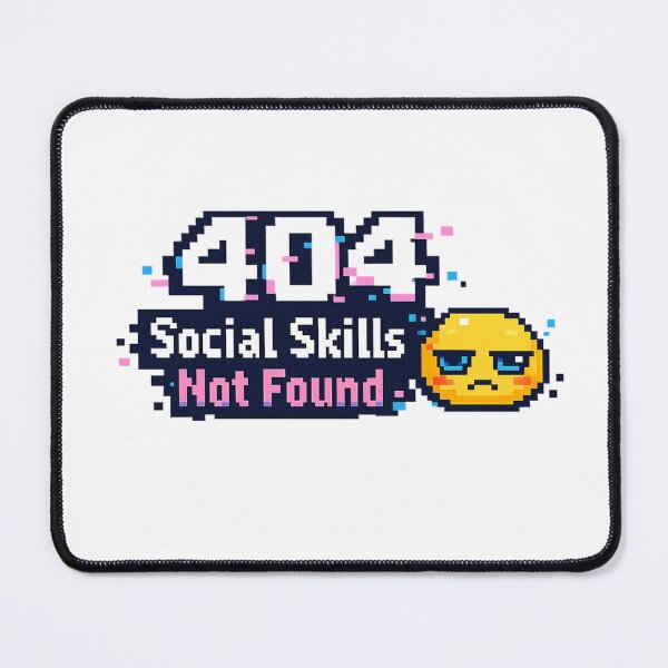 Item preview, 404 Social Skills Not Found – Pixel Error Sticker designed and sold by AstraDrip Studio.