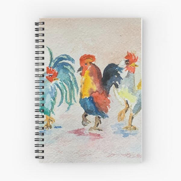 Item preview, Colourful Cockerels/ Roosters having a discussion. designed and sold by Dwyte2U2.