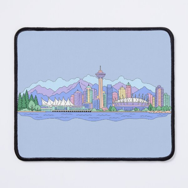 Item preview, Vancouver Skyline Sticker  Pastel Vancouver Cityscape  Canada Travel Art  West Coast Skyline Gift designed and sold by EmberPageStudio.
