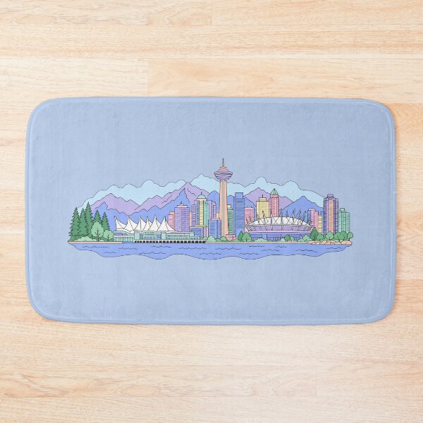 Artikelvorschau, Vancouver Skyline Aufkleber, Pastellfarbenes Vancouver Stadtbild Kanada Reisekunst Westküste Skyline Geschenk entworfen und verkauft von EmberPageStudio.