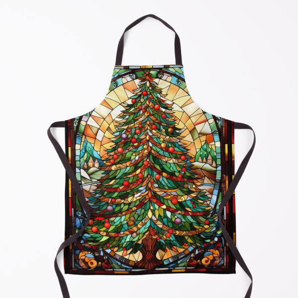 Item preview, Festive Stained Glass Christmas Tree Holiday Art designed and sold by pinkal.