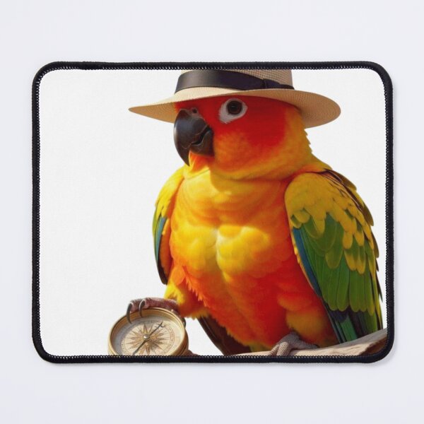 Item preview, "Cute Sun Conure Explorer - Tropical Summer Bird"  designed and sold by Danmaha.