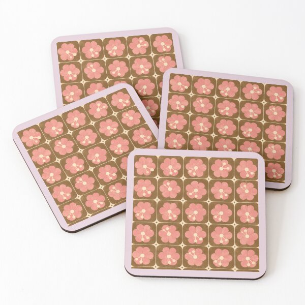 Item preview, Pink Folk Flower Tile Pattern designed and sold by mellow-koko.