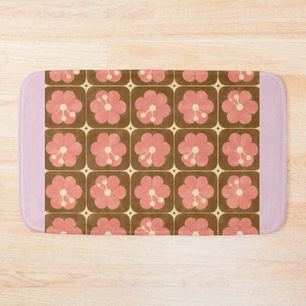 Item preview, Pink Folk Flower Tile Pattern designed and sold by mellow-koko.