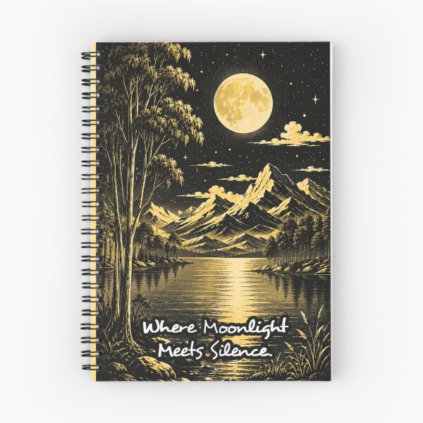 Aperçu de l'œuvre Lac de montagne au clair de lune, citation vintage sur la nature créée et vendue par PixelParinda.