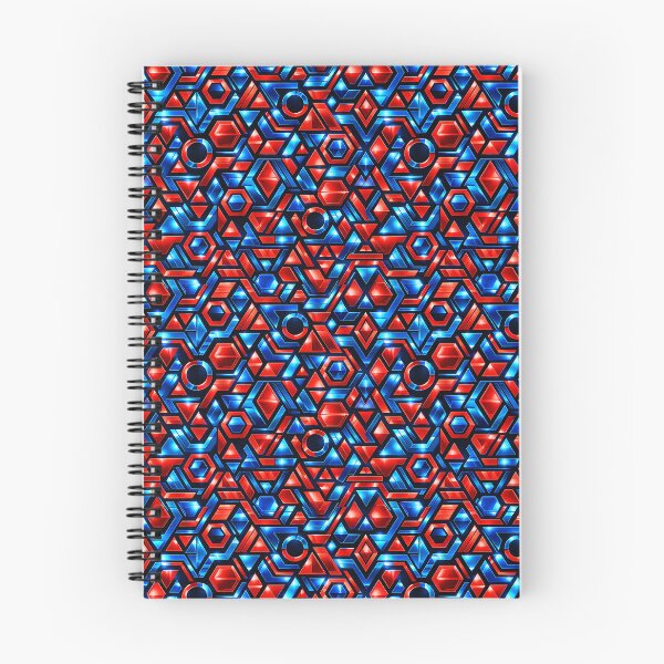 Item preview, Blue‑Red Geometric Flow – Futuristic Metallic Pattern designed and sold by RBBHovi.