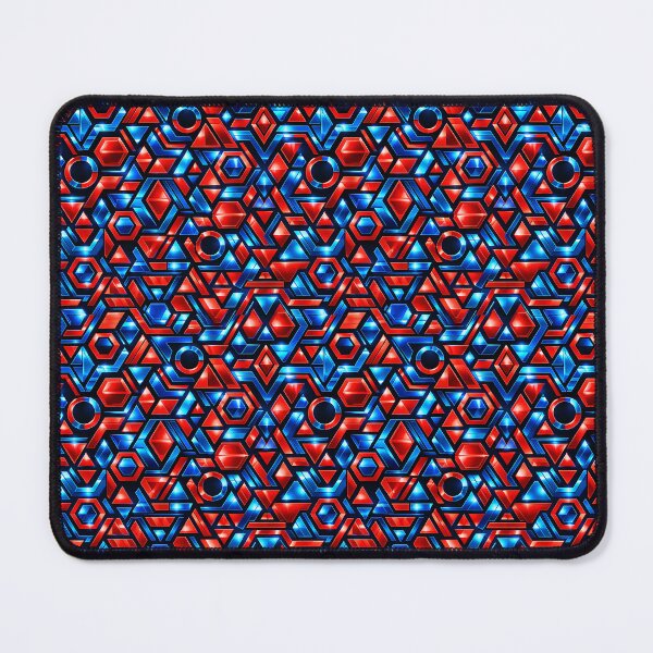 Item preview, Blue‑Red Geometric Flow – Futuristic Metallic Pattern designed and sold by RBBHovi.