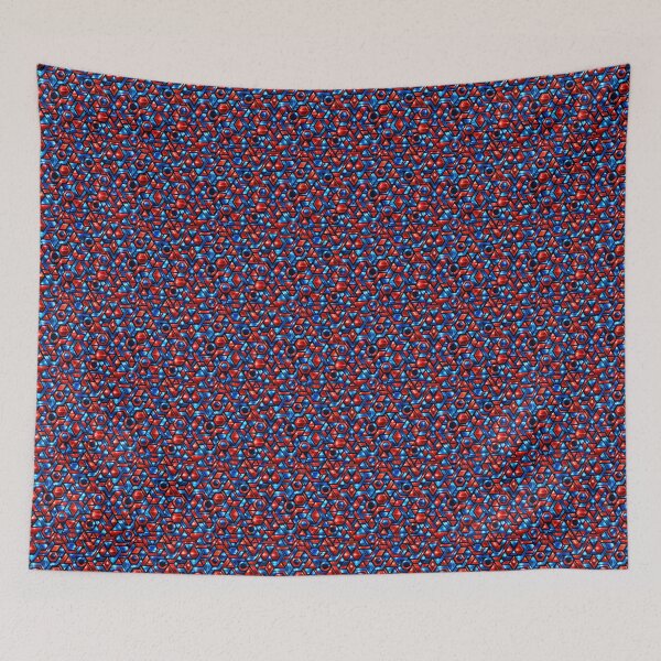 Item preview, Blue‑Red Geometric Flow – Futuristic Metallic Pattern designed and sold by RBBHovi.