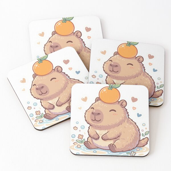 Item preview, Adorable Capybara Orange Hat Sticker designed and sold by sumeetkaliya.