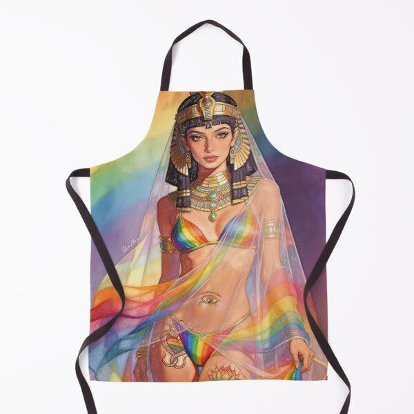 Item preview, Ancient Egyptian Pride Goddess - Rainbow Queen Illustration designed and sold by Hen-C-Art.