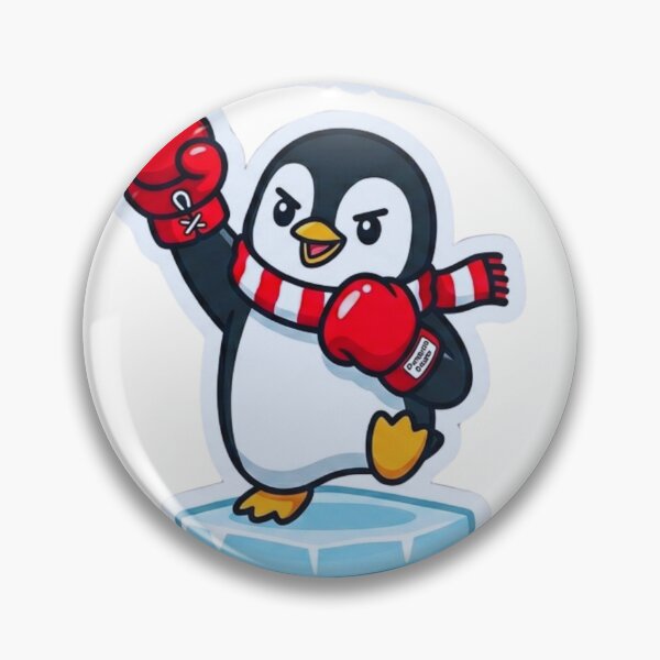 Item preview, Cute Boxing Penguin Fight or Flight Sticker – Funny Cartoon Animal Art designed and sold by MerchlyMike.