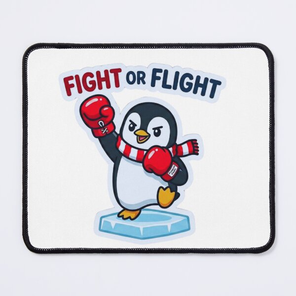 Item preview, Cute Boxing Penguin Fight or Flight Sticker – Funny Cartoon Animal Art designed and sold by MerchlyMike.