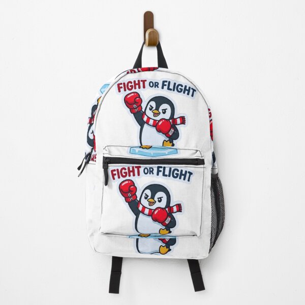 Item preview, Cute Boxing Penguin Fight or Flight Sticker – Funny Cartoon Animal Art designed and sold by MerchlyMike.