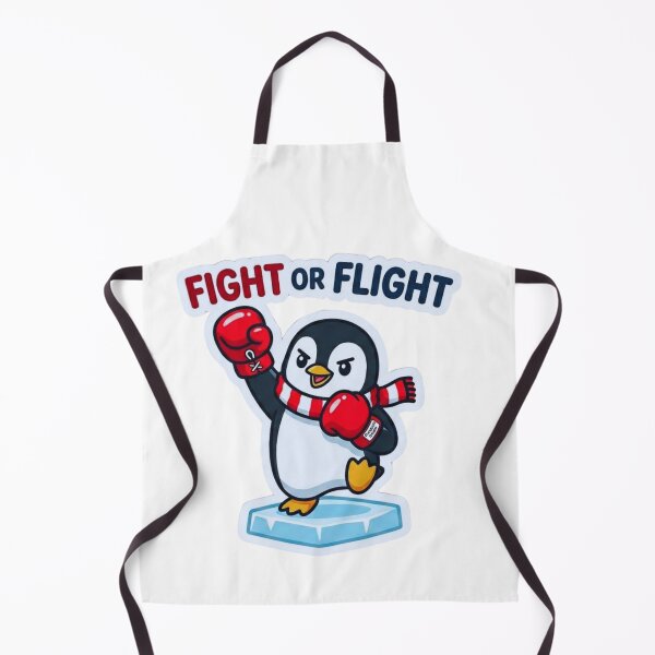 Item preview, Cute Boxing Penguin Fight or Flight Sticker – Funny Cartoon Animal Art designed and sold by MerchlyMike.