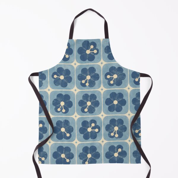 Item preview, Blue Folk Flower Tile Pattern designed and sold by mellow-koko.