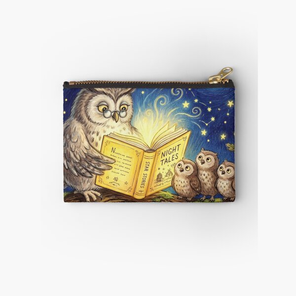 Item preview, Wise Owl Teacher Reading Bedtime Star Stories Illustration designed and sold by TaiwanMemory.