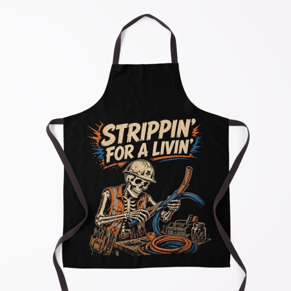 Item preview, Strippin' For A Livin' Funny Electrician Skeleton Vintage designed and sold by CF_VintageDesign.