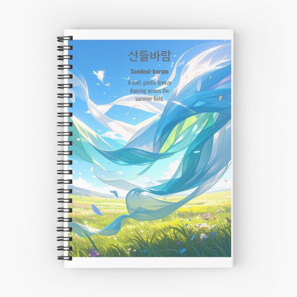 Item preview, Korean Word "Sandeul-baram" (A gentle, soft, and refreshing breeze) – Dynamic Hangul Typography Art designed and sold by ZenHangulArt.