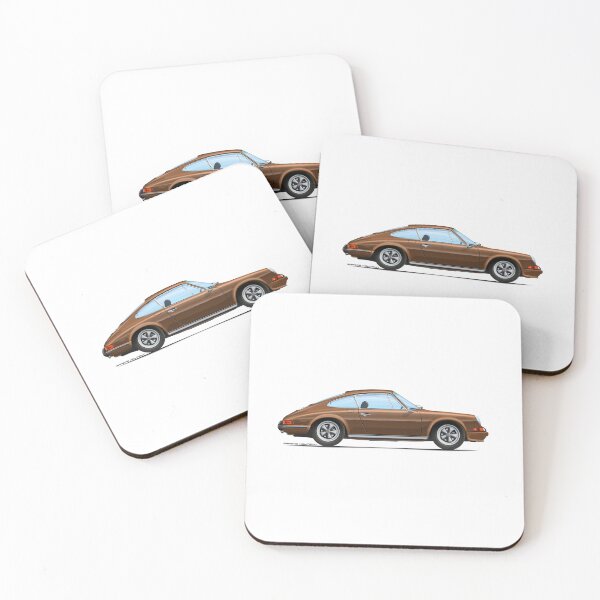 Item preview, PORSCHE 1972 911T 2.4 BROWN designed and sold by Grubby Fingers Aircraft Illustration.