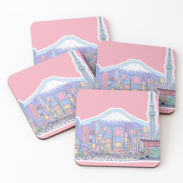 Item preview, Tokyo Skyline Sticker | Pastel Japan Sticker | Mount Fuji Tokyo Tower Sticker | Japan Travel Gift designed and sold by EmberPageStudio.