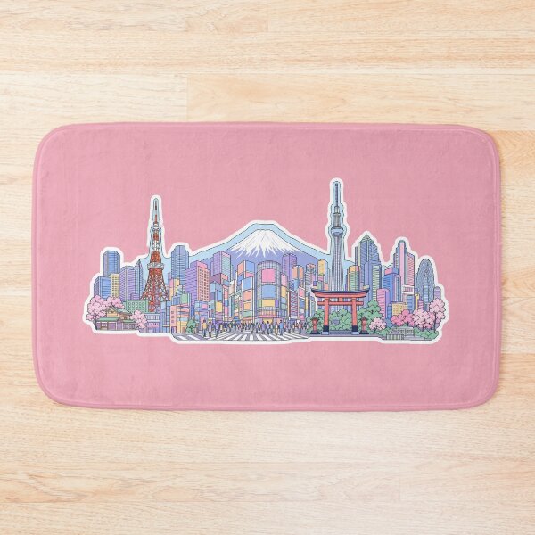 Item preview, Tokyo Skyline Sticker | Pastel Japan Sticker | Mount Fuji Tokyo Tower Sticker | Japan Travel Gift designed and sold by EmberPageStudio.