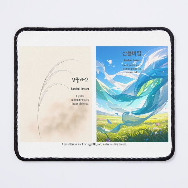 Item preview, Korean Word "Sandeul-baram" (A gentle, soft, and refreshing breeze) – Hangul Typography Art Set designed and sold by ZenHangulArt.