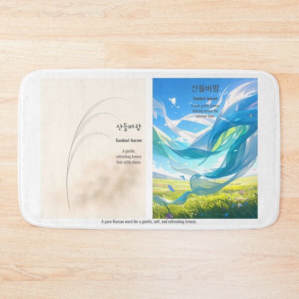 Item preview, Korean Word "Sandeul-baram" (A gentle, soft, and refreshing breeze) – Hangul Typography Art Set designed and sold by ZenHangulArt.