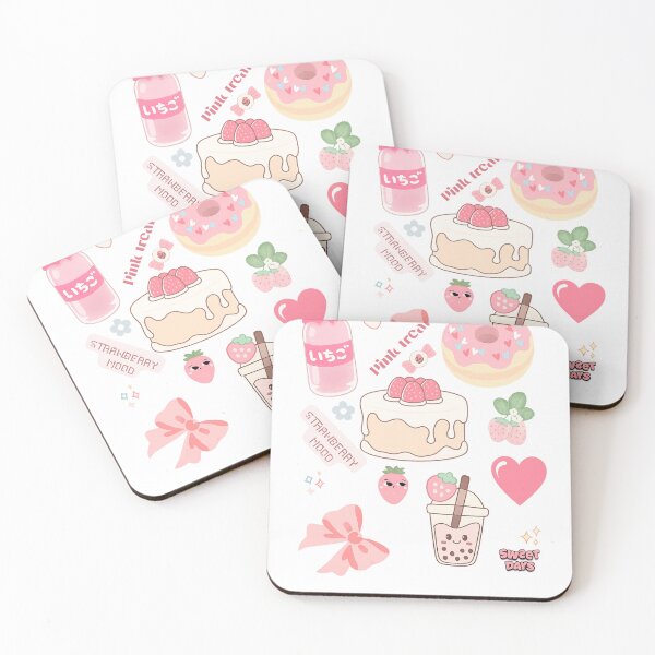 Item preview, ? Berry Sweet Strawberry Café Sticker Pack | Cute Kawaii Food & Boba Aesthetic designed and sold by ravenRM.