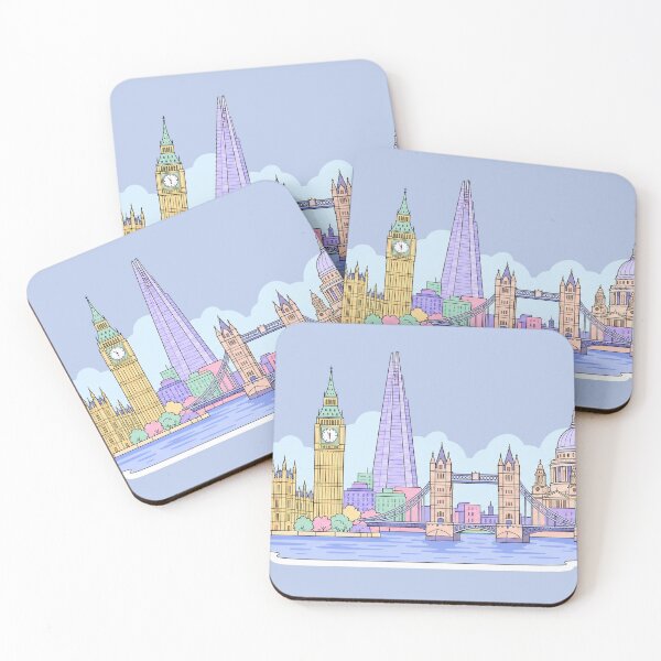 Item preview, London Skyline Sticker | Pastel London Sticker | Big Ben Tower Bridge Sticker | UK Travel Gift designed and sold by EmberPageStudio.