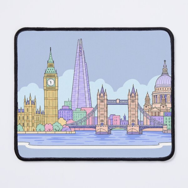Item preview, London Skyline Sticker | Pastel London Sticker | Big Ben Tower Bridge Sticker | UK Travel Gift designed and sold by EmberPageStudio.
